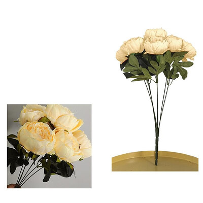 

European simulation bouquet fake flower 7 core peony wedding arrangement living room home decoration flower a generation Light