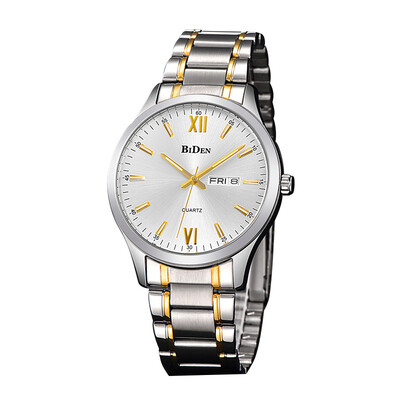 

brand Men\S Watches Waterproof Steel Male Table Double Calendar Quartz Watch Retro Watch
