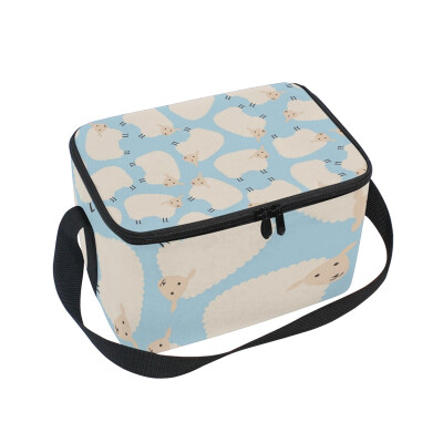 

ALAZA Lunch Box Sheep Pattern Insulated Lunch Bag Large Cooler Tote Bagfor Men Women