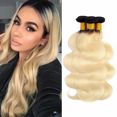 

Nami Hair Ombre Color T1B613 Brazilian Hair Body Wave 3 Bundles Black Roots Blonde 100 Remy Human Hair Extensions