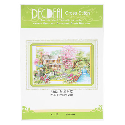 

Decdeal DIY Handmade Needlework Cross Stitch Set 67 48cm Embroidery Kit 14CT Printed Cross-Stitching Home Decoration