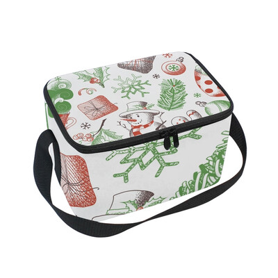 

ALAZA Lunch Box Insulated Lunch Bag Large Cooler Christmas Pattern Tote Bag