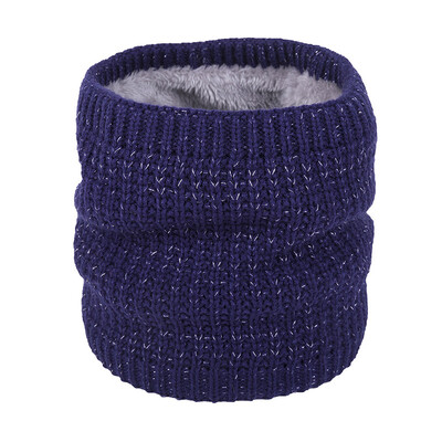 

Men Women Ribbed Knit Ring Scarves Faux Fur Bling Bling Details Winter Tube Snood Scarf Neck Warmer Neckerchief