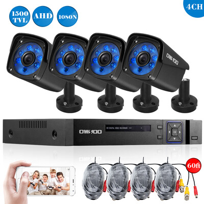 

OWSOO 4CH Channel Full AHD 1080N 1500TVL CCTV Surveillance DVR Security System P2P Cloud Onvif Network Digital Video Recorder 4