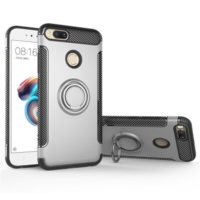 

Back Cover For Xiaomi Mi A1 Mi 5X Case Car Holder Stand Hard PC Silicon Ring Suction Bracket Celulars