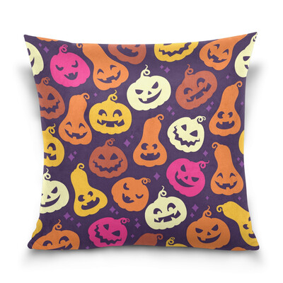 

ALAZA Throw Pillow Cover 16 X 16 inch Christmas Gift Cushion Cover with Halloween Pumpkin Printed Pillowcase