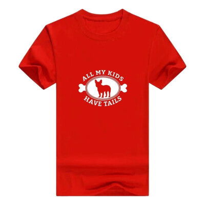 

French Bulldog Gift All My Kids Have Tails Frenchie Premium Mans t-ShirtXXX-LargeRed