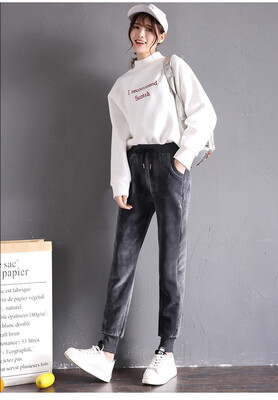 

The new 2018 winter sports casual pants with thick golden fleece look slim&slim with small feet&long trousers