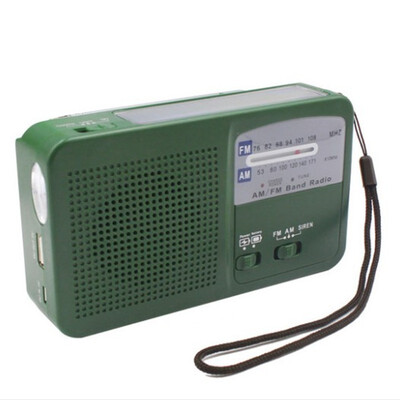 

Portable solar battery FM AM radio hand power generation LED light flashlight mobile phone emergency charging treasure charger