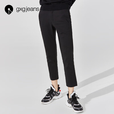 

Gxgjeans mens spring fashion trend straight slim casual pants youth feet pants 181602221 black XL