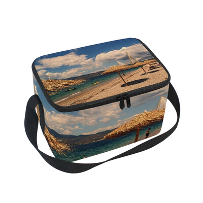 

ALAZA Lunch Box Insulated Beach Landscape Lunch Bag Large Cooler Tote Bagfor Men Women