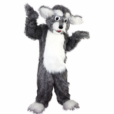 

LangtengLong-haired Grey Dog Mascot Cartoon Costume Cosplay Party Halloween Christmas Festival Performance