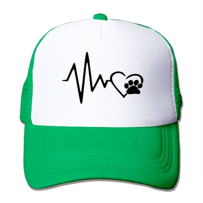 

Fdreattyuny Dog Paw Heartbeat Fashion Baseball Cap for Men&Women Adjustable Mesh Trucker Hat