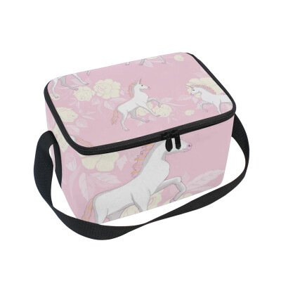 

ALAZA Lunch Box Insulated Lunch Bag Large Cooler Tote Bag Elegant Unicorn for Men Women Girls Boys