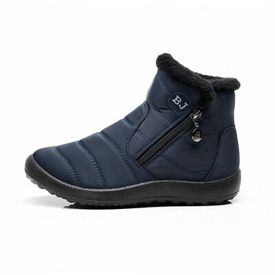 

Plus size 35-43 2018 winter new snow boots female tube thick plush waterproof cotton boots side zipper women boots