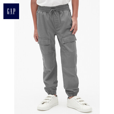 

GAP flagship store boy cotton elastic waist childrens sports pants winter big boy beam pants 397733 smoke gray 110cm XS