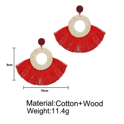 

Fashion Ethnic Style Individuality Exaggeration Wool Tape Earrings