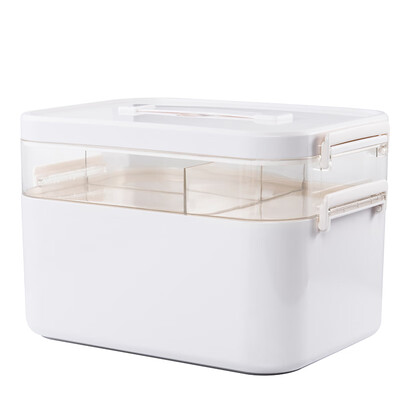 

Vilscijon Wei Jian Household Medicine Box Multi-function Drug Storage Box Plastic Multi-layer Cosmetic Storage Box 6662 Large White