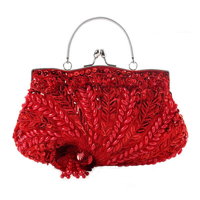

Vintage Women Beaded sequin Evening Handbags Ladies Wedding Shoulder Bag Crossbody Bag Ladies Purse Wallet