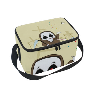 

ALAZA Lunch Box Insulated Lunch Bag Large Cooler Halloween Cartoon Ghost Tote Bag