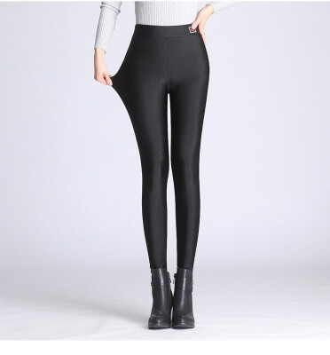 

woman legging pants plus velvet glossy pants high elastic warm pants