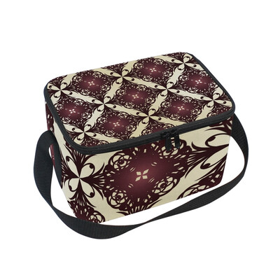 

ALAZA Insulated Lunch Box Retro Style Lunch Bag for Men Women Portable Tote Bag Cooler Bag