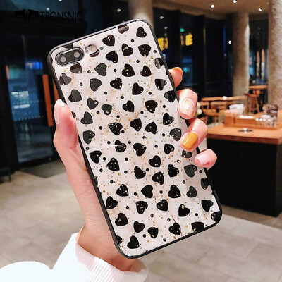 

Tronsnic Glitter Phone Case for iPhone X  Love Heart Gold Foil Cases Pink Yellow Covers Luxury