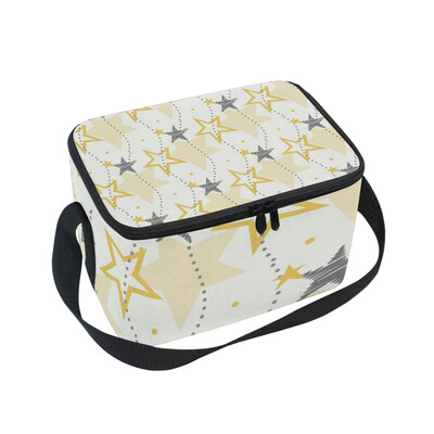 

ALAZA Insulated Lunch Box Little Stars Lunch Bag for Men Women Portable Tote Bag Cooler Bag
