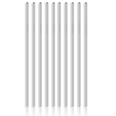 

Useful Reusable 304 Stainless Steel Straw Milk Tea Silver Straws Party Drinking Accessories