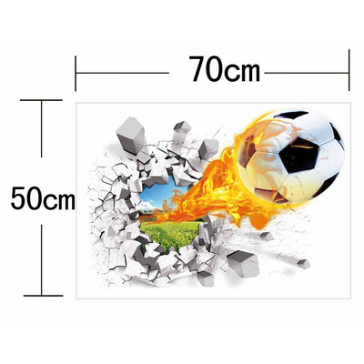 

1pc Creative Football 3D Wall Stickers Basketball Broken Wall Art Decal Car Wall Poster Kids Room Decoration Boys Favors
