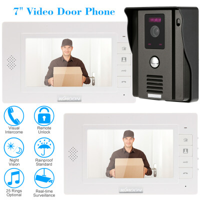 

KKmoon® 7" Video Door Phone Intercome Doorbell Remote Unlock Night Vision Rainproof Security CCTV Camera Home Surveillance TP01H-1