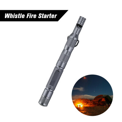 

D3S Fire Starter Spark Magnesium Flint Safety Whistle Emergency Survival with Compass&Doctor Blade Defense Tool Grey