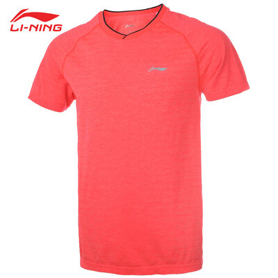 

Li Ning LI-NING new all-in-one woven sports short-sleeved shirt T-shirt mens badminton competition clothes sweat-absorbent&quick-drying AAYP057-1 fluorescent orange  code 175