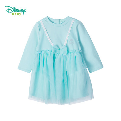 

Disney Girls New Sweet Cute Bow Splicing Mesh Long Sleeve Dress Baby Princess Dress 191Q673 Light Green 12 Months Height 80cm