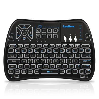 

Leelbox 24Ghz Mini Voice Keyboard Wireless Mouse Touchpad Rechargeable Combos for PC Pad Android TV Box LED Backlit Built-in Mi