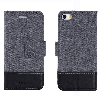 

Goowiiz Phone Case For Iphone 55sSe Fashion Canvas Leather Wallet Full package flip Holder Stand