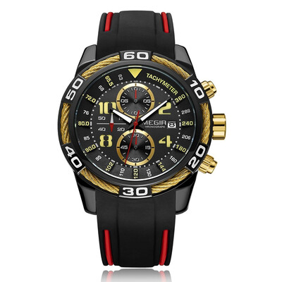 

MEGIR MN2045 Men Quartz Watch Calendar Stopwatch Male Wristwatch
