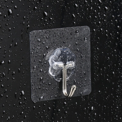 

Ayi mother hook hook 5 transparent strong seamless nail-free wall glue door behind the kitchen bathroom