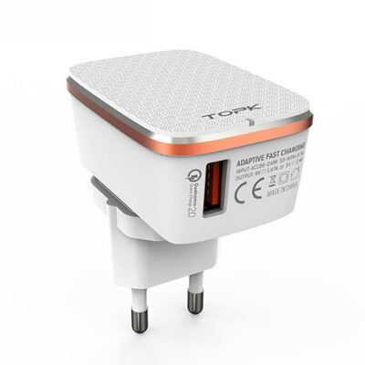 

TOPK USB Charger EU&US 2-IN-1 Quick Charge 30 Fast Travel Wall Adapter Mobile Phone Charger for Samsung Xiaomi Huawei