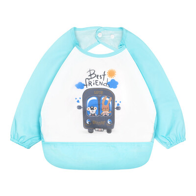 

Small Harlan children eat bib waterproof burqin bib mouth baby super soft anti-dressing baby food meal friendship bus  code 100cm suitable for 2-4 years old