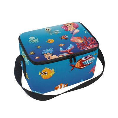 

ALAZA Lunch Box Insulated Beautiful Mermaid Lunch Bag Large Cooler Tote Bagfor Men Women