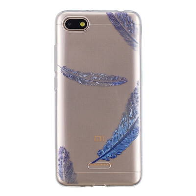 

MOONCASE Millet Red Rice 6A High Translucent TPU-Blue Feather