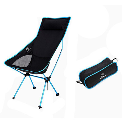 

Portable Folding Chair Beach Chair Built-in Pillow with Carry Bag for Outdoor Camp Leisure Picnic BBQ Fishing Tools