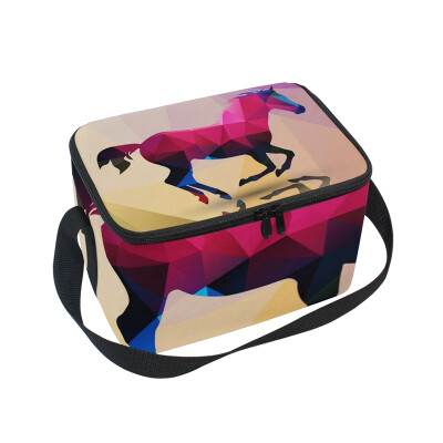 

ALAZA Lunch Box 3D Horse Insulated Lunch Bag Large Cooler Tote Bagfor Men Women