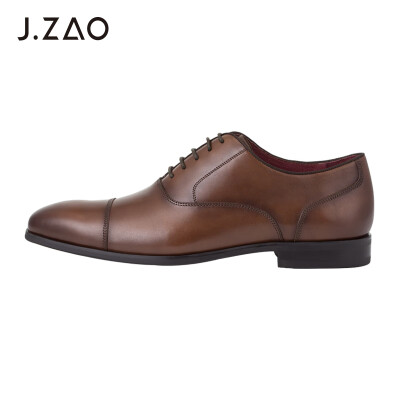 

Beijing Tokyo leather shoes mens three joints business dress shoes England with small square head Italian first layer cowhide handmade rub color brown 40