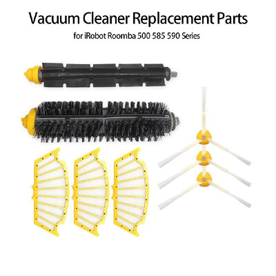 

Vacuum Cleaner Replacement Part 3 Filter 3 Side Brush 1 Rolling Brush Accessory for iRobot Roomba 500 585 590 Series