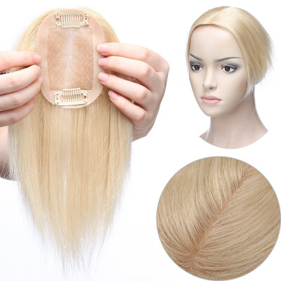 

Remy Human Hair Topper One Piece Clip in Toppers Extension Straight Real Mono Top piece Hair Piece for Thinning Hair Repair bald