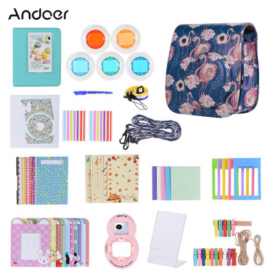 

Andoer 14 in 1 Accessories Kit for Fujifilm Instax Mini 9888s with Camera CaseStrapStickerSelfie Lens5Colored FilterAlbu