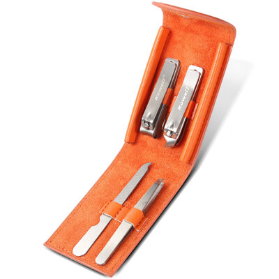 

Korea Kowell Han Kewei stainless steel nail clipper set anti-splash nail scissors personal care repair capacity combination 4 sets KB403 orange