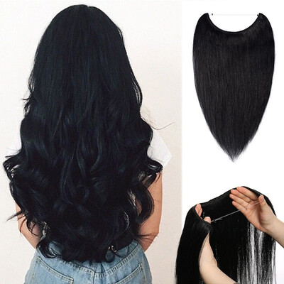 

16"18"20"22" One Piece Straight Remy Human Hair Miracle Secret Invisible Wire Hair Extensions No Clip No Glue 1pcs
